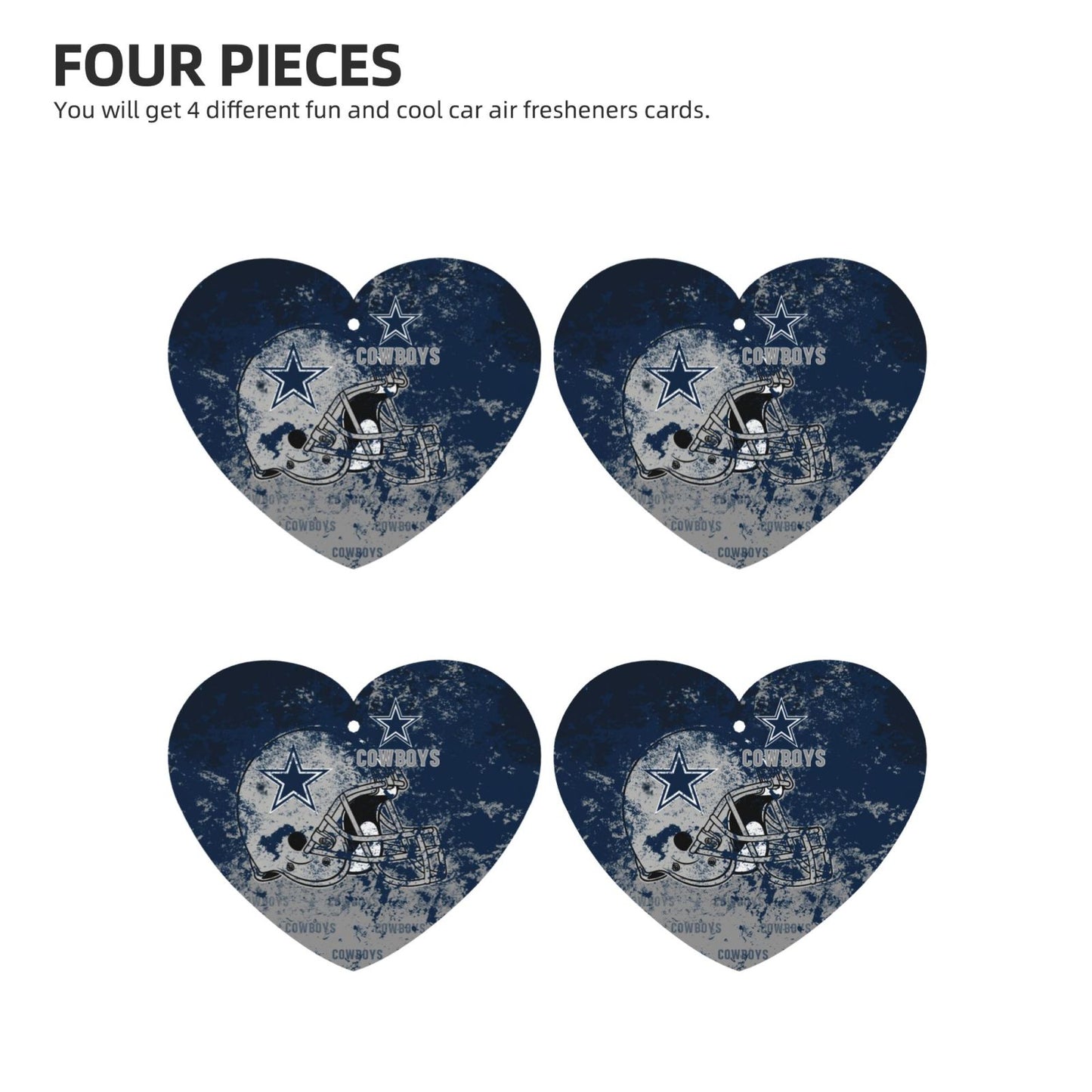 4-pcs Dallas Cowboys Car Air Fresheners Cards Set car aromatherapy tablets