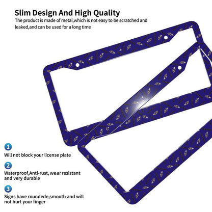 Baltimore Ravens Print front rear license plate holder circular hole license plate holder (one pair)