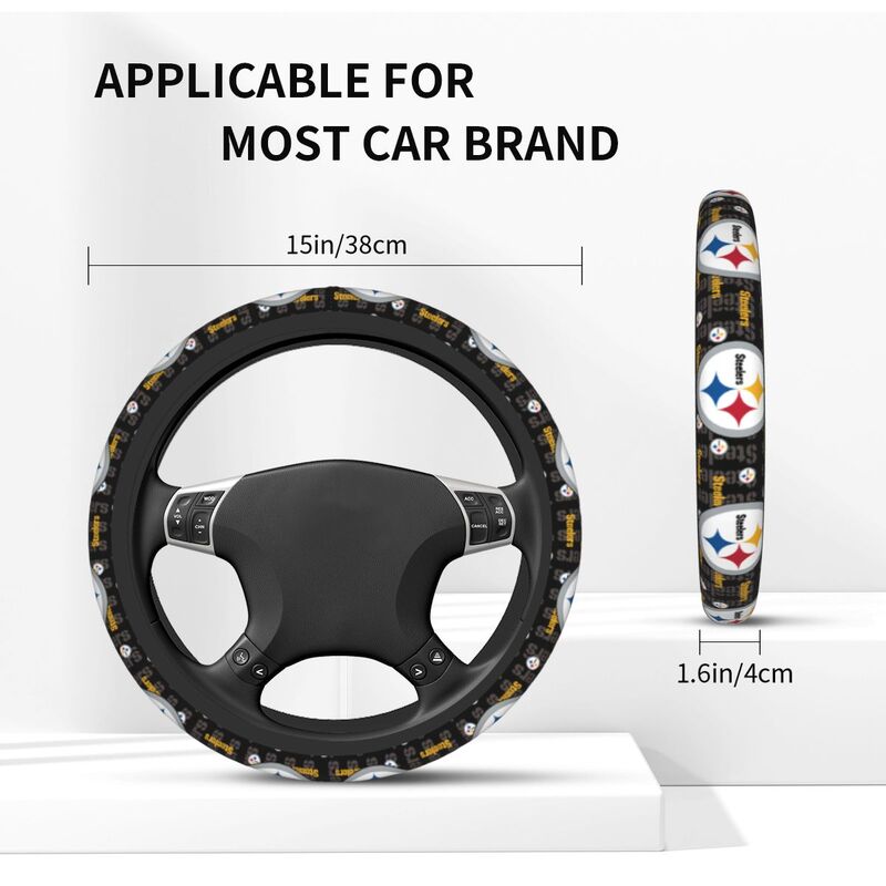 Pittsburgh Steelers 2 Printed breathable elastic steering wheel anti slip cover