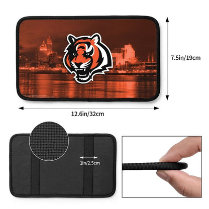 Car armrest box pad Cincinnati Bengals 1 Printed center armrest box pad protective pad