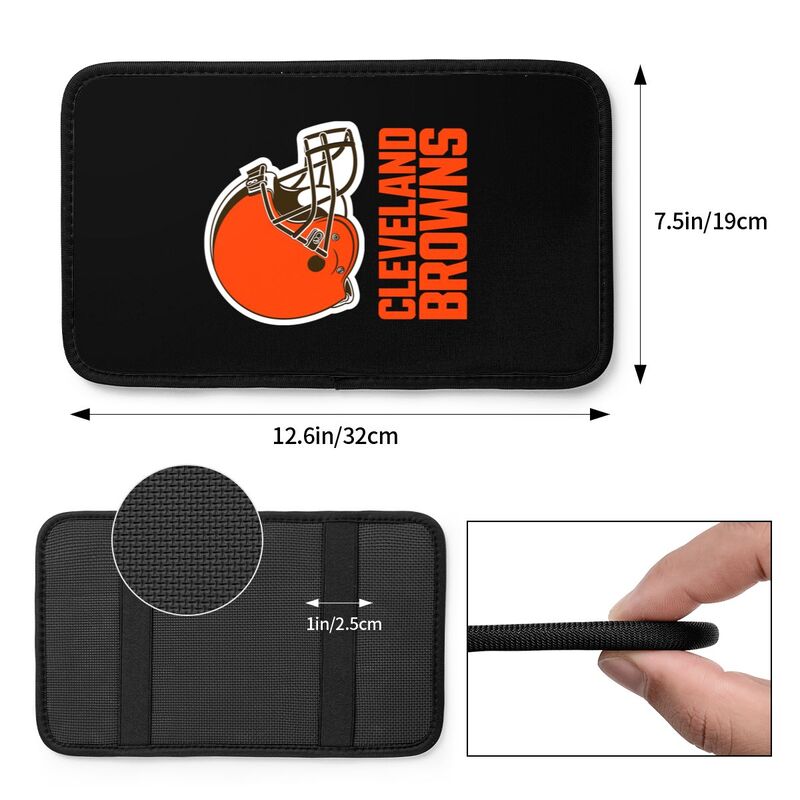 Car armrest box pad Cleveland Browns 2 Printed center armrest box pad protective pad