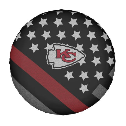 Kansas City Chiefs 2 car dustproof sunscreen tyre protective cover Tyre protective cover