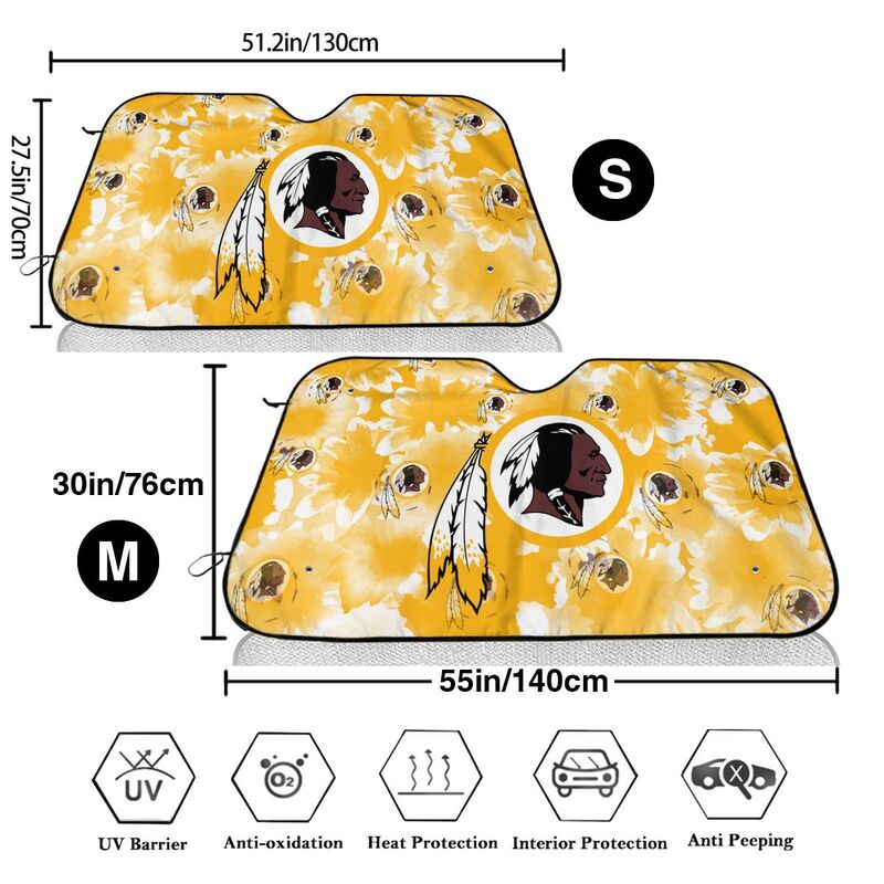 Washington Redskins Printed multi size car front windshield sunshade car windshield sunshade
