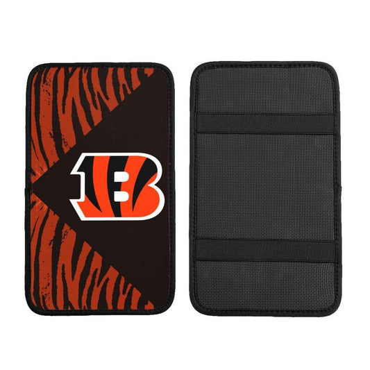 Car armrest box pad Cincinnati Bengals7 Printed central armrest box pad anti slip pad
