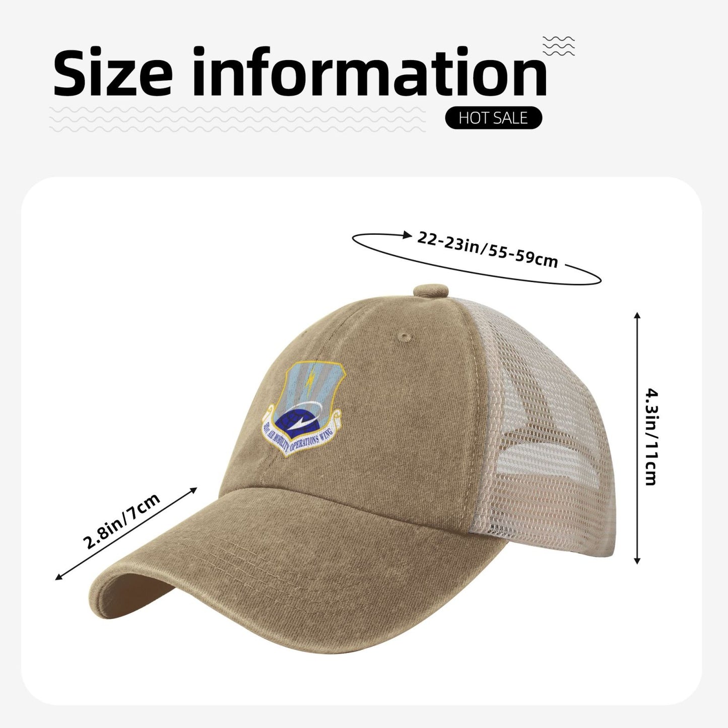 521st Air Mobility Operations Wing Printed unisex baseball cap adjustable grid baseball cap veteran gift