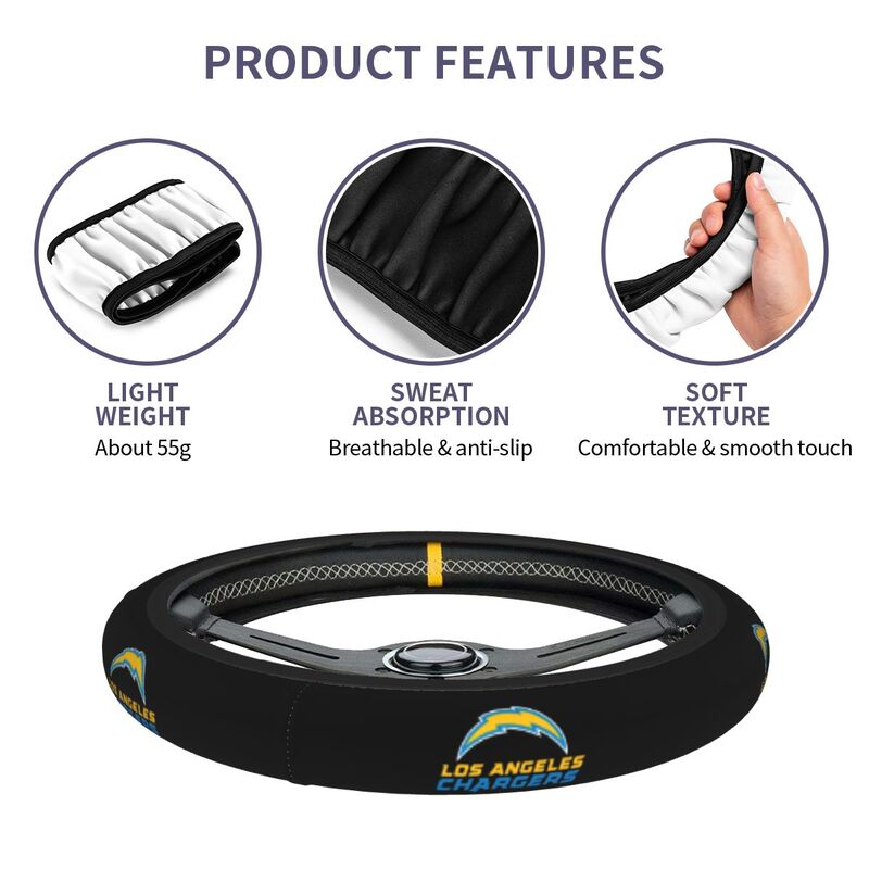 San Diego Chargers 3 Printed breathable elastic steering wheel cover anti slip cover