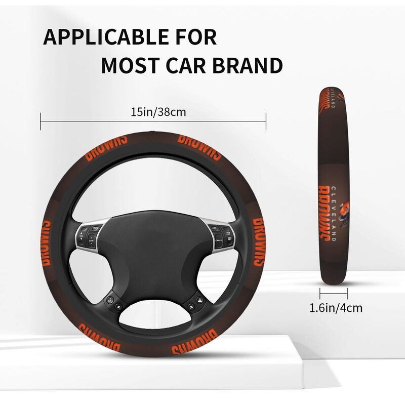 Cleveland Browns 2 Printed breathable elastic steering wheel cover