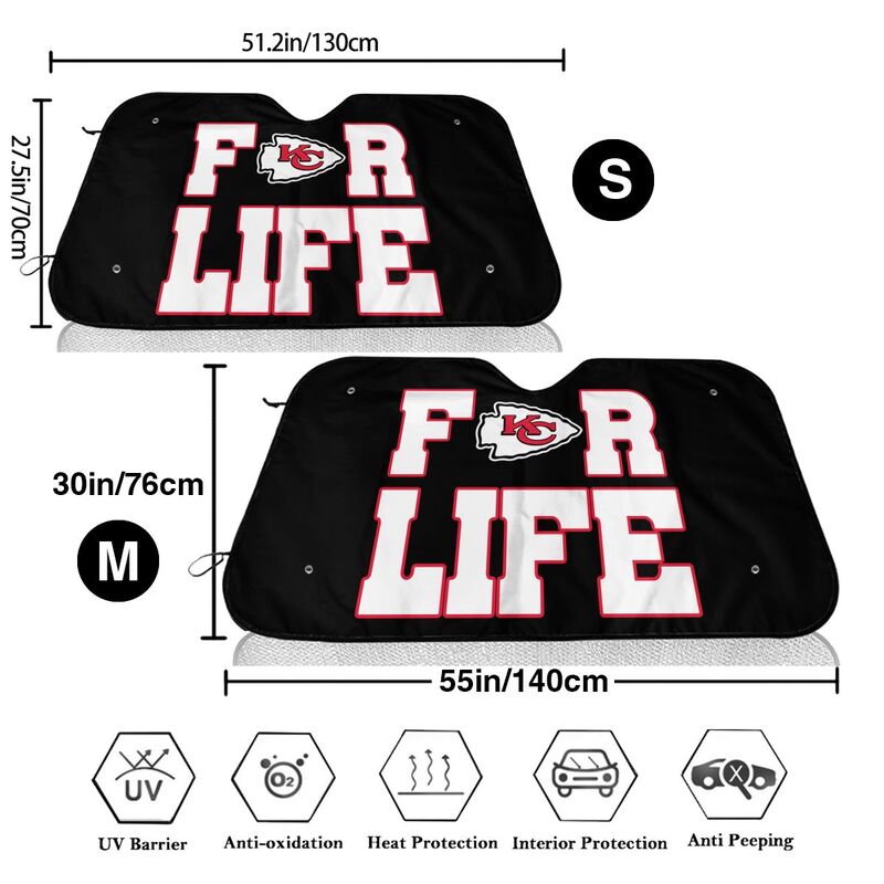 Kansas City Chiefs Printed car multi size front windshield sunshade car windshield sunshade