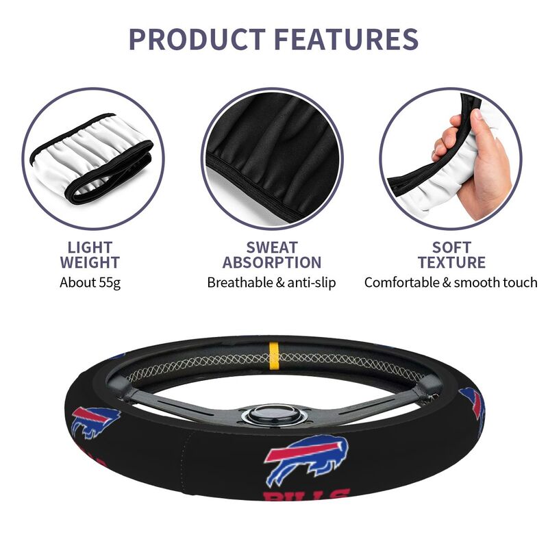 Buffalo Bills Printed elastic steering wheel cover car protective cover