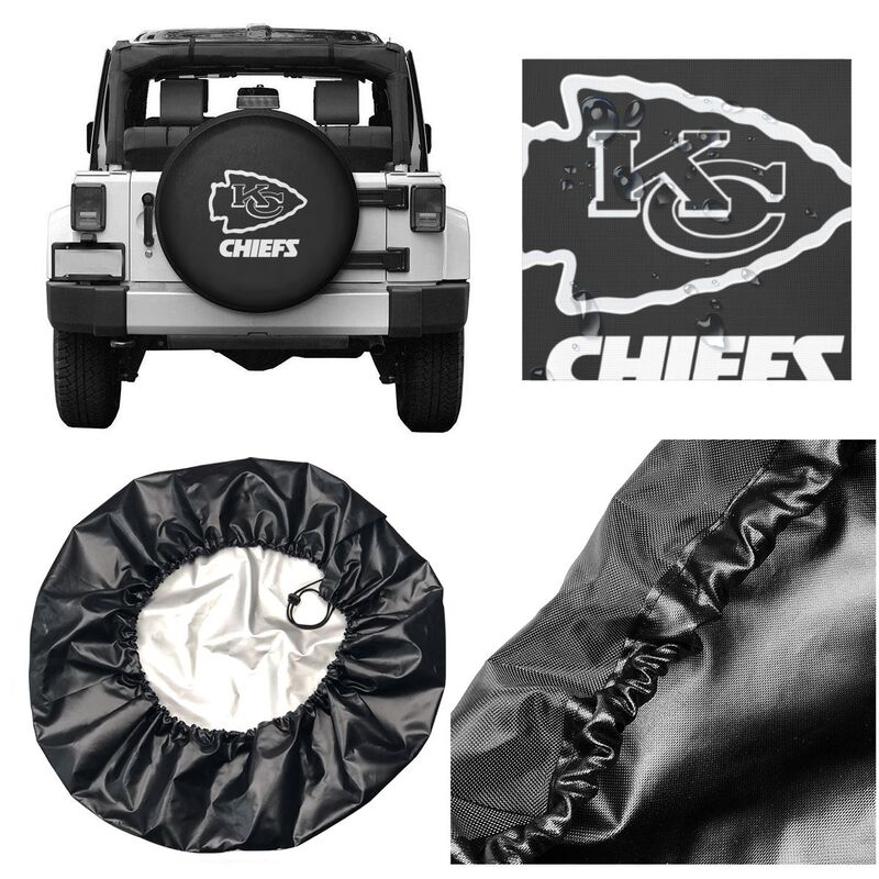 Kansas City Chiefs 4 Printing tire protection cover car sun protection tire protection covers