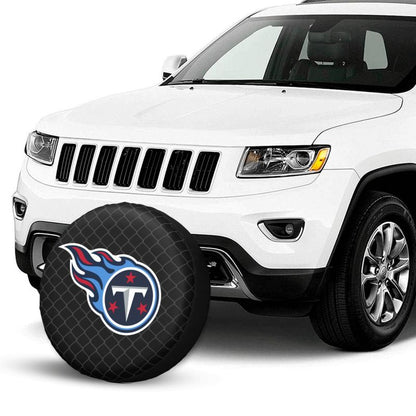 Tennessee Titans Grid background car tire waterproof dustproof protective cover