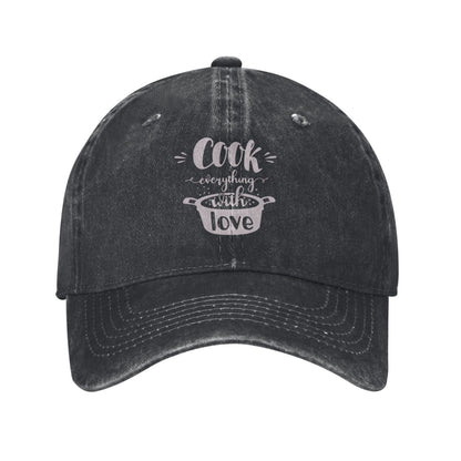 Cook Everything With Love Printed unisex baseball cap adjustable cap outdoor sun hats trucker hat