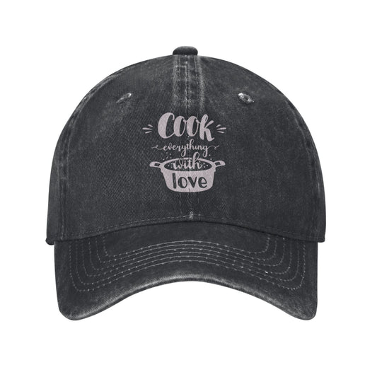 Cook Everything With Love Printed unisex baseball cap adjustable cap outdoor sun hats trucker hat