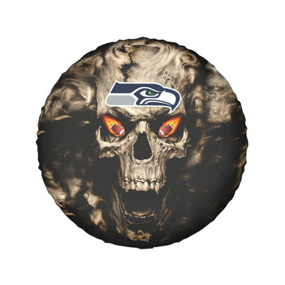 Seattle Seahawks print Skull print car tire cover tire dust cover