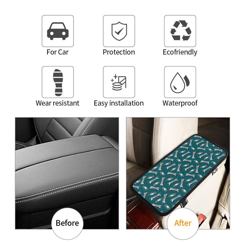 Philadelphia Eagles  Printed armrest protective cover car armrest box cushion