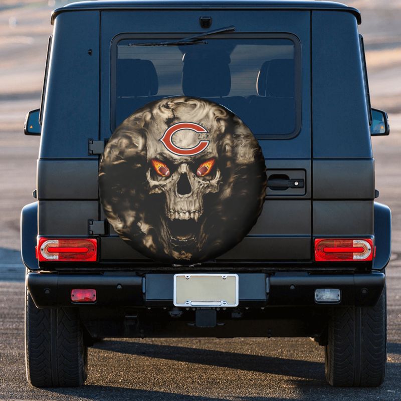 Chicago Bears print Skull print car tire cover tire dust cover