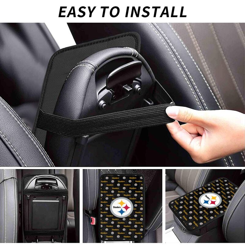 Pittsburgh Steelers printed Car handrail cushion Personalized car armrest cover