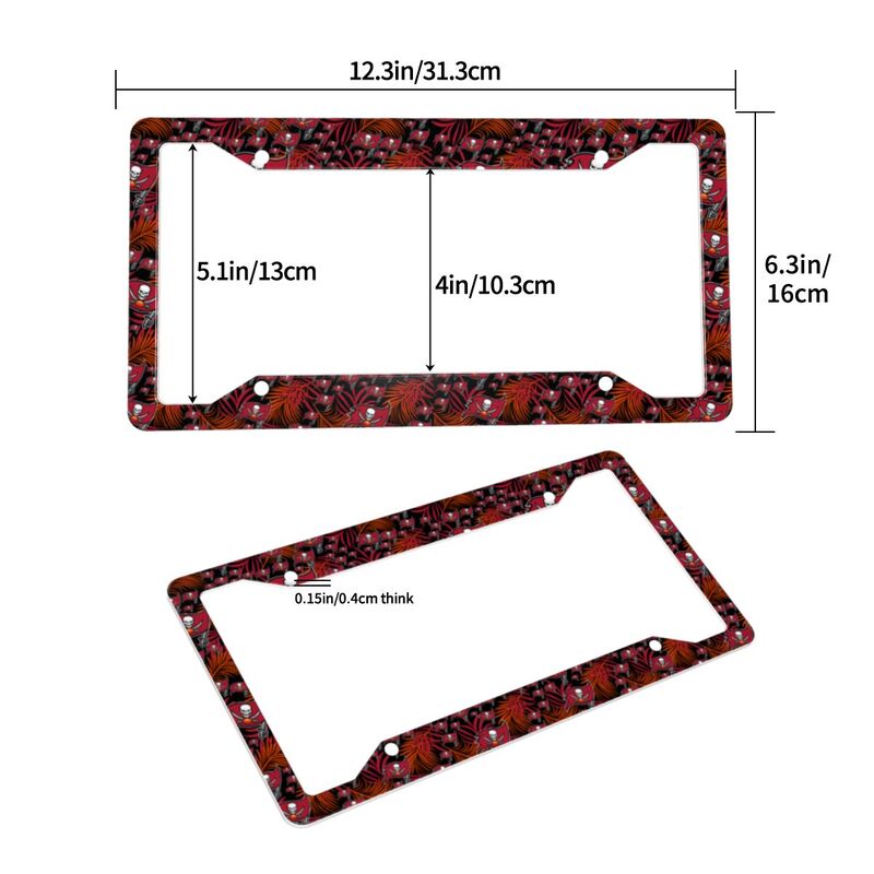 Tampa Bay Buccaneers Print Car license plate frame four hole license plate holder (one pair)