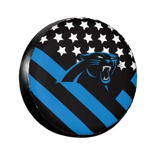 Carolina Panthers 3 car dustproof sunscreen tyre protective cover Tyre protective cover