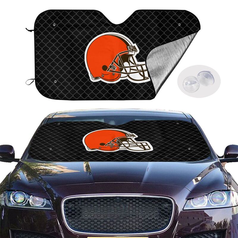 Cleveland Browns 2 Print Car windshield sunshades is suitable front Car windshield sunshades