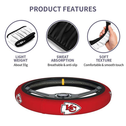 Kansas City Chiefs 1 Printed breathable elastic steering wheel anti slip cover