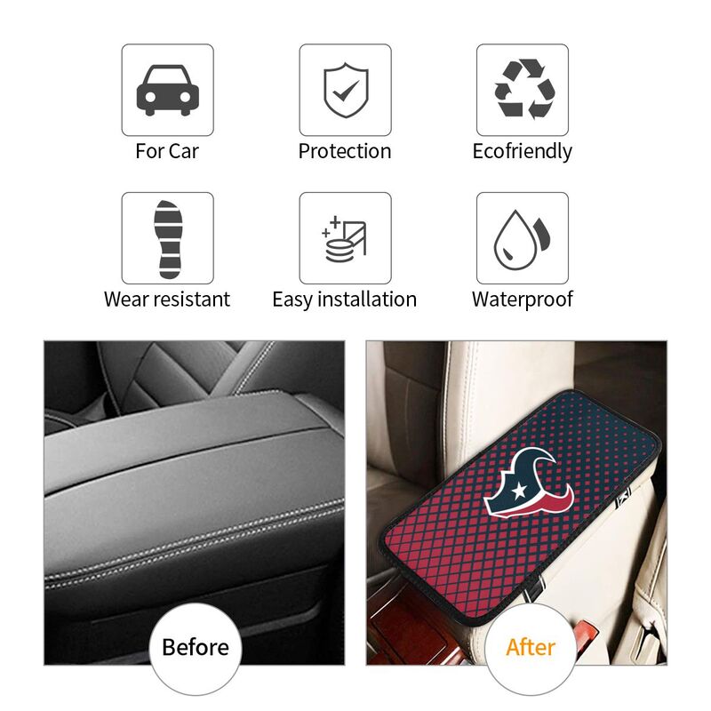 Houston Texans Car handrail box cushion Personalized printed car armrest cover