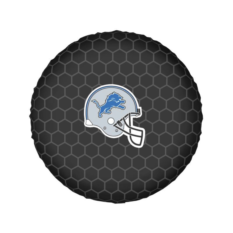 Detroit Lions Grid printed car tire cover dustproof and waterproof tire cover