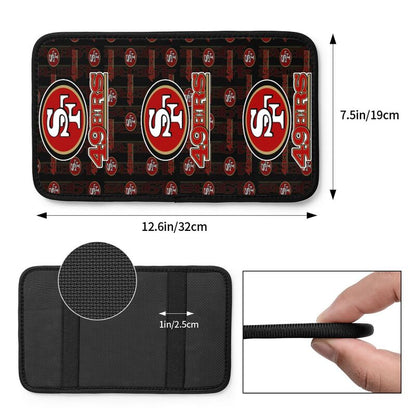 Car armrest box pad San Francisco 49ers 3 Printed central armrest box elbow pad