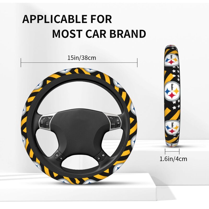Pittsburgh Steelers Printed breathable elastic steering wheel protective cover