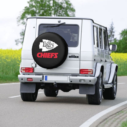 Kansas City Chiefs 2 Car tire protective cover waterproof and dustproof tire cover