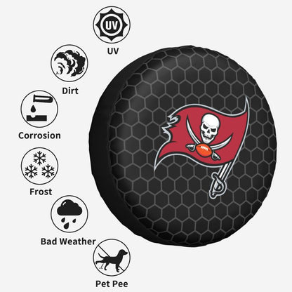 Tampa Bay Buccaneers Grid printed car tire cover dustproof and waterproof tire cover
