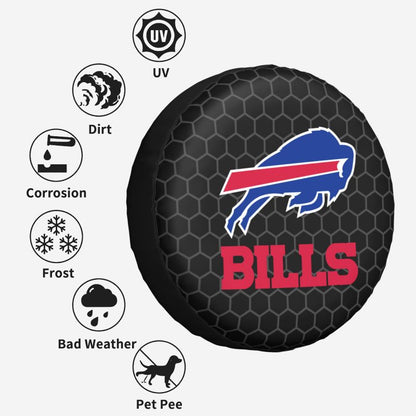 Buffalo Bills Grid printed car tire cover dustproof and waterproof tire cover