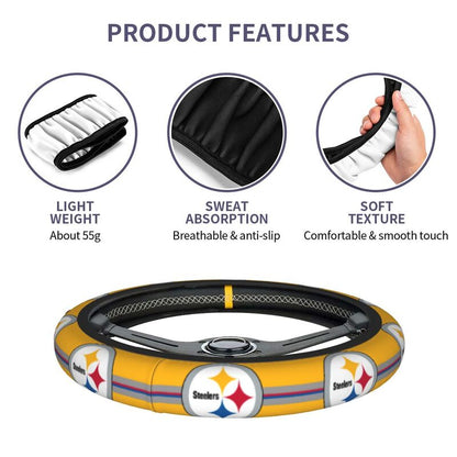 Pittsburgh Steelers 7 Printed breathable elastic steering wheel anti slip cover