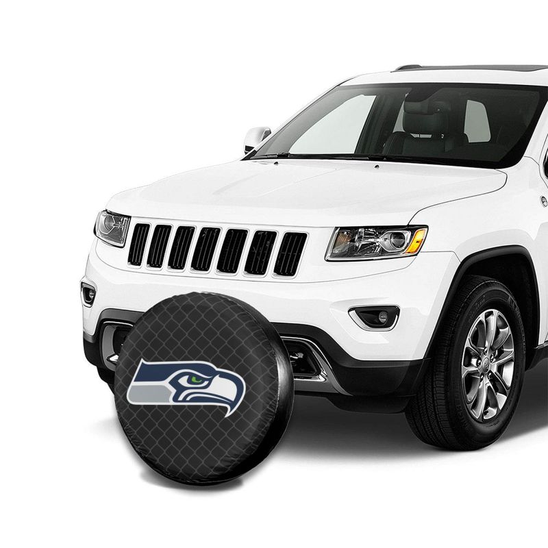 Seattle Seahawks Grid background car tire waterproof dustproof protective cover