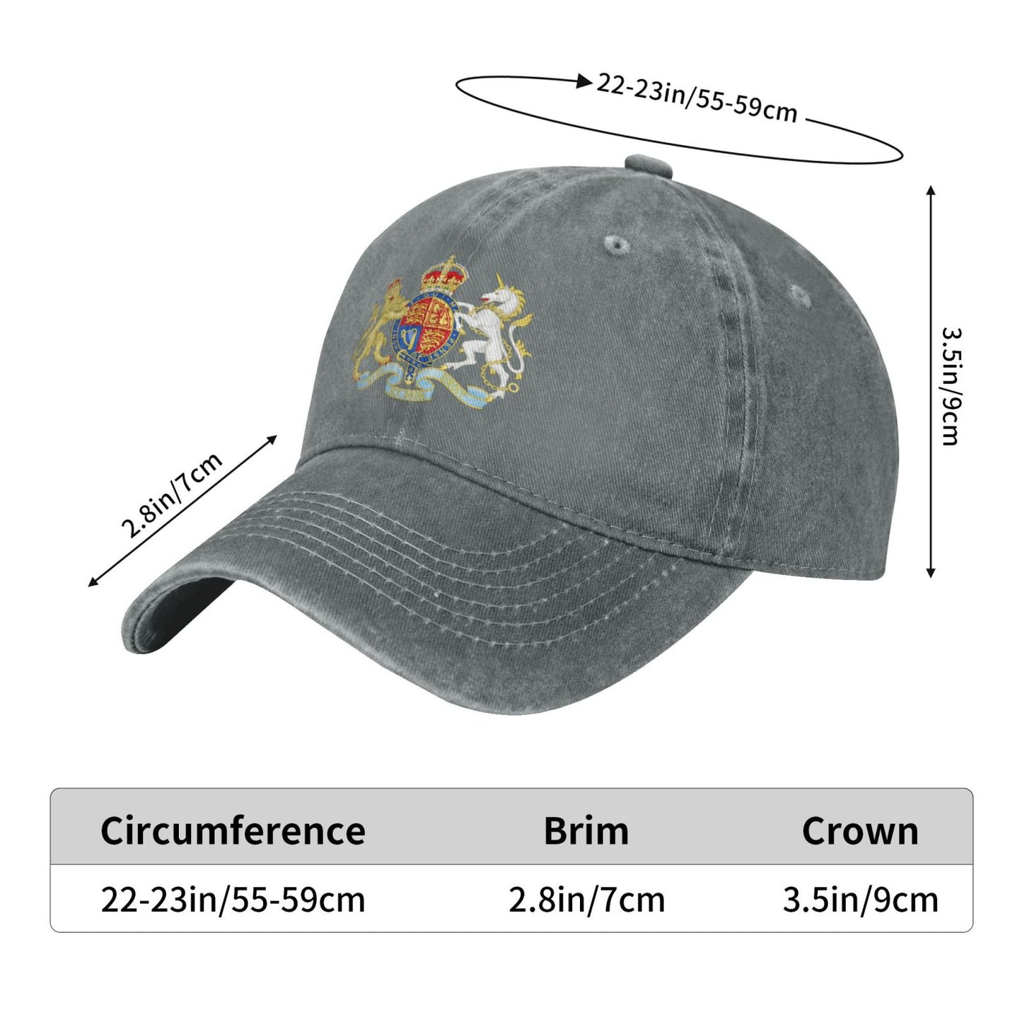 Royal Coat Of Arms Of The UK British Printed unisex baseball cap adjustable cap outdoor trucker hat veterans Gifts