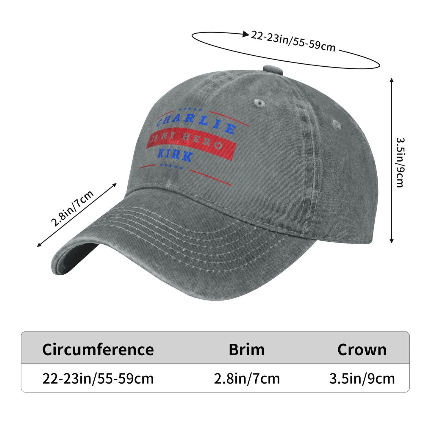Charlie Kirk Is My Hero Printed unisex baseball cap outdoor hats adjustable cap trucker gift hat