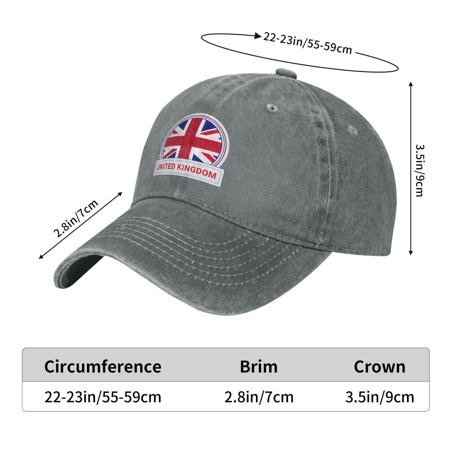 United Kingdom Country Badge Printed unisex baseball cap adjustable cap outdoor sun hats trucker hat