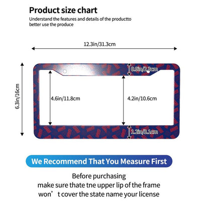 New York Giants Print front rear license plate holder circular hole license plate holder (one pair)