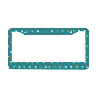Miami Dolphins Print front rear license plate holder circular hole license plate holder (one pair)