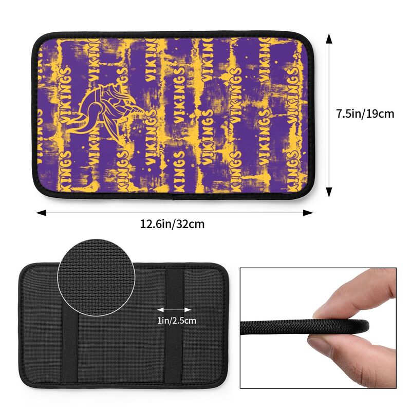 Minnesota Vikings print Car armrest box protective cover car center console armrest pad