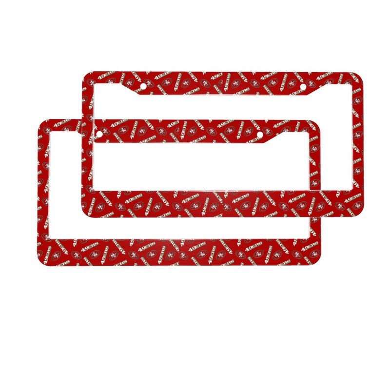 San Francisco 49ers Print front rear license plate holder circular hole license plate holder (one pair)