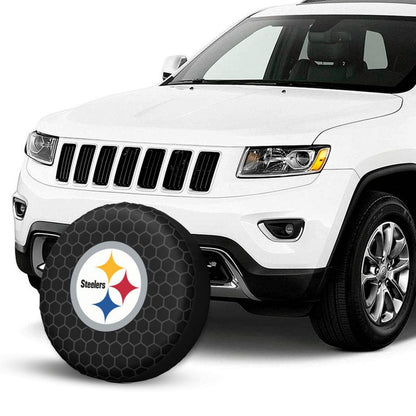 Pittsburgh Steelers Grid printed car tire cover dustproof and waterproof tire cover