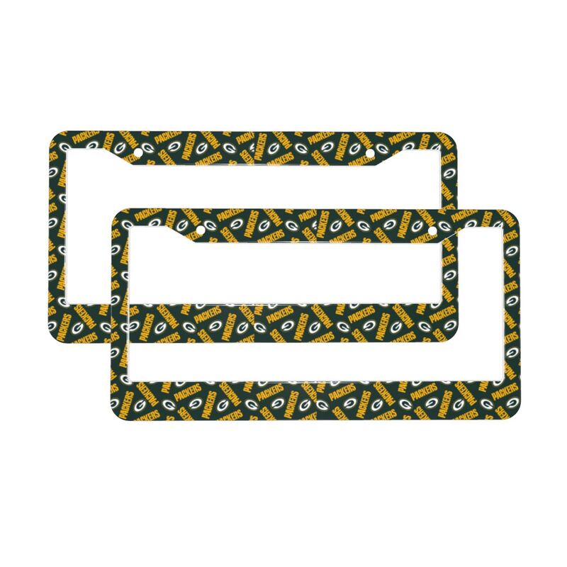 Green Bay Packers Print front rear license plate holder circular hole license plate holder (one pair)