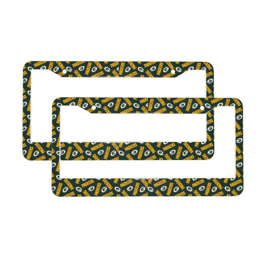 Green Bay Packers Print front rear license plate holder circular hole license plate holder (one pair)