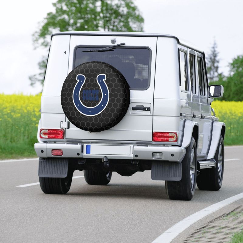 Indianapolis Colts Grid printed car tire cover dustproof and waterproof tire cover