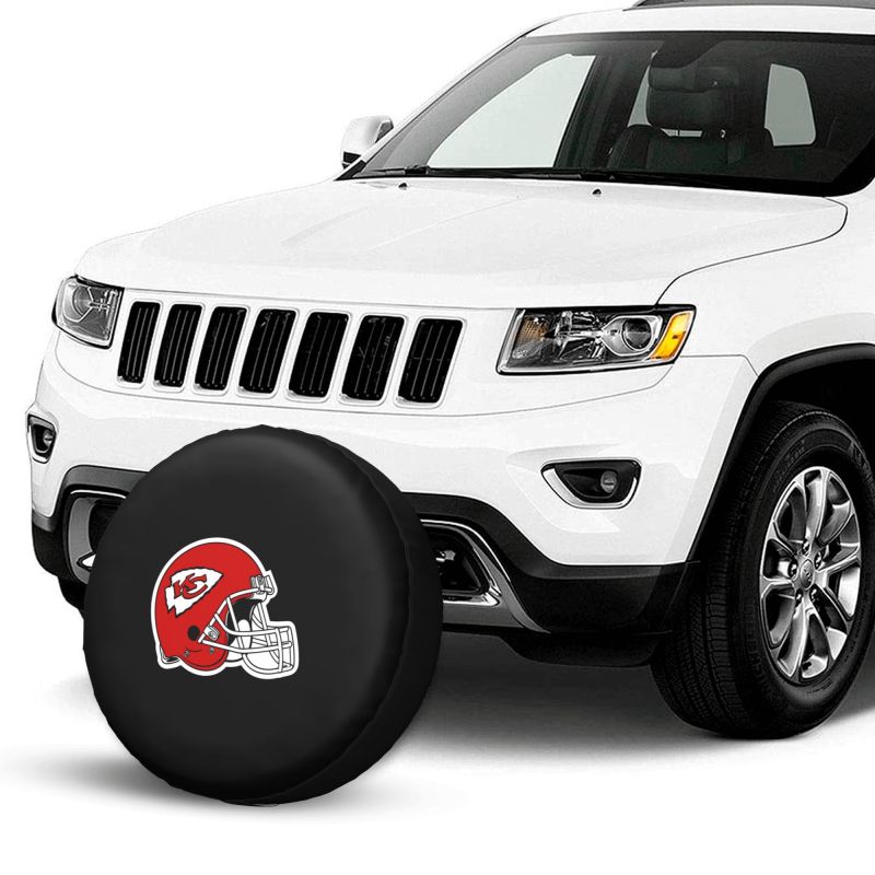 Kansas City Chiefs 3 Car tire protective cover waterproof and dustproof tire cover