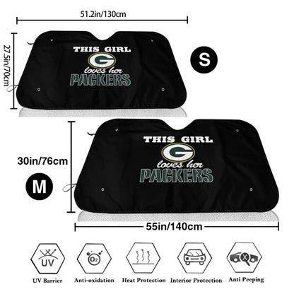 Green Bay Packers Printing multi size car front windshield sunshade car windshield sunshade