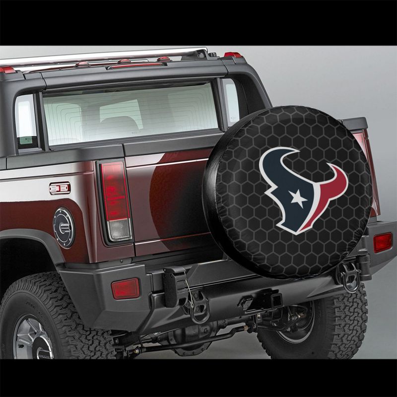 Houston Texans Grid printed car tire cover dustproof and waterproof tire cover