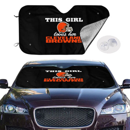 Cleveland Browns Printing multi size car front windshield sunshade car windshield sunshade
