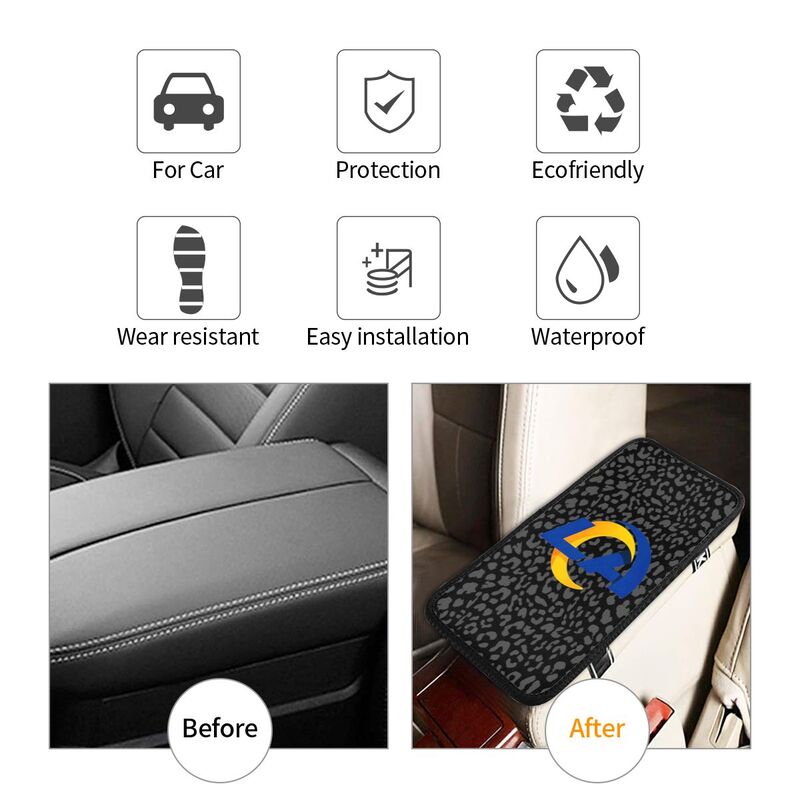 Los Angeles Rams 2 print Car handrail box cushion Personalized car armrest cover